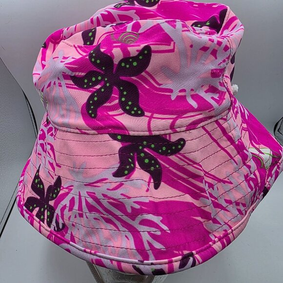 Tuga Reversible Womens Large Pink Floral Print Bucket Sun Hat Beach Summer Camp - Picture 5 of 8